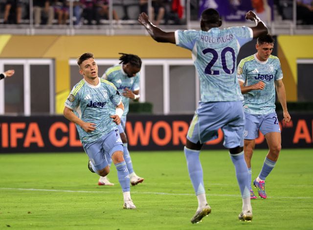 박용우의 소속팀 알 아인이 강팀 유벤투스에게 0-5로 패했다. 사진은 19일(한국시각) 미국 워싱턴 아우디 필드에서 열린 2025 국제축구연맹(FIFA) 클럽월드컵 조별리그 G조 1차전 알 아인과의 경기에서 두 번째 득점에 성공한 유벤투스 프란시스코 콘세이상의 모습. /사진=로이터