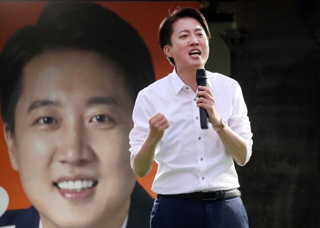 이준석 개혁신당 대통령 후보가 2일 오후 대구 수성구 수성못 상화동산에서 유세에 나섰다. /사진=뉴스1