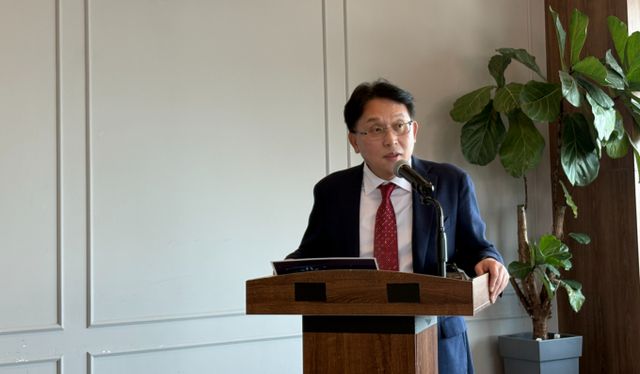 뉴엔AI가 공모가를 희망 상단 1만5000원으로 정했다. 사진은 배성환 뉴엔AI 대표./사진=안효건 기자