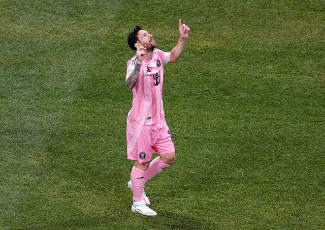 인터 마이애미가 리오넬 메시의 프리킥 골에 힘입어 클럽월드컵 첫승을 신고했다. 사진은 20일(한국시간) 미국 조지아주 애틀랜타의 메르세데스-벤츠 스타디움에서 열린 포르투와의 2025 국제축구연맹(FIFA) 클럽 월드컵 조별리그 경기에서 득점을 신고한 메시의 모습. /사진=로이터