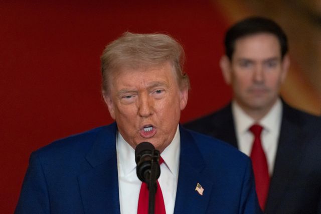 도널드 트럼프 미국 대통령이 이스라엘과 이란의 휴전이 영원히 갈 것이라고 주장했다. 사진은 트럼프 대통령이 지난 21일(현지시각) 미국 워싱턴D.C 백악관에서 연설하는 모습. /사진=로이터