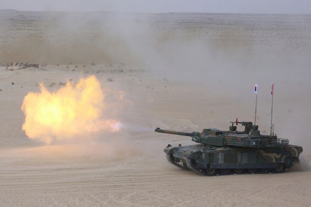 한국투자증권이 풍산 목표가를 기존 9만원에서 22만8500원으로 올렸다. 사진은 아랍에미리트(UAE) 현지연합훈련단 소속 K2전차./사진=뉴스1