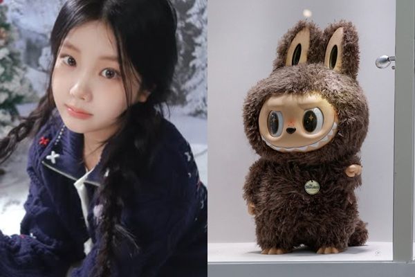 그룹 아일릿 멤버 원희가 사기 피해를 고백했다. 사진은 아일릿 멤버 원희(왼쪽)와 중국 캐릭터 인형 라부부(오른쪽). /사진=아일릿 공식 인스타그램, 로이터