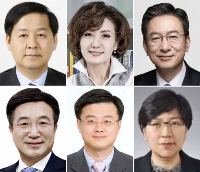 이재명 대통령이 지난 29일 6개 부처 장관 인사를 단행했다. 사진 윗쪽 왼쪽부터 시계방향으로 경제부총리 겸 기획재정부 장관 후보자로 지명된 구윤철 전 국무조정실장, 사회부총리 겸 교육부 장관 후보자로 지명된 이진숙 전 충남대 총장, 법무부 장관 후보자로 지명된 정성호 더불어민주당 의원, 보건복지부 장관 후보자로 지명된 정은경 전 질병관리청장, 산업통상자원부 장관 후보자로 지명된 김정관 두산에너지빌리티 사장, 행정안전부 장관 후보자로 지명된 윤호중 민주당 의원 /제공=대통령실