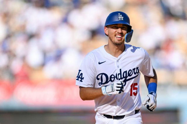 LA다저스에서 방출된 오스틴 반스가 이정후의 소속팀 샌프란시스코 자이언츠와 마이너리그 계약을 체결했다. 사진은 다저스에서 활약한 반스의 모습. /사진=로이터