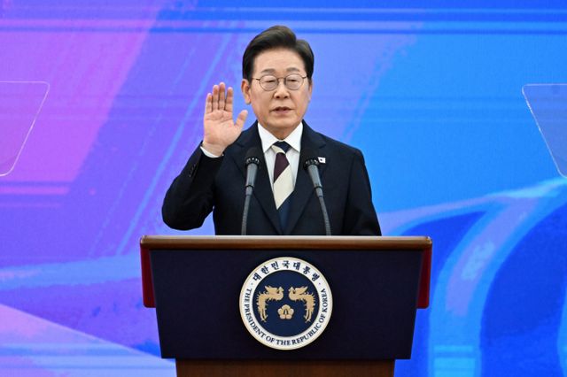 이재명 대통령이 4일 오전 서울 여의도 국회에서 취임 선서를 했다. /사진=뉴시스(국회사진기자단)