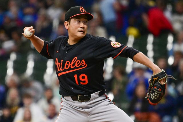 볼티모어 오리올스 투수 스가노 토모유키가 시즌 5승을 수확했다. 사진은 볼티모어에서 활약한 스가노의 모습. /사진=로이터