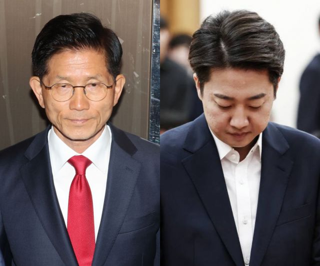 사진은 김문수 국민의힘 대선 후보(왼쪽)가 4일 서울 여의도 당사에서 대선 승복 기자회견을 마친 뒤 엘리베이터에 탑승한 모습과 이준석 개혁신당 대통령 후보(오른쪽)가 3일 제21대 대통령선거 개표상황실에서 입장을 밝히기 위해 굳은 표정으로 들어서는 모습. /사진=뉴시스, 뉴스1