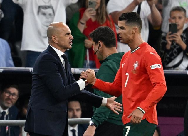 크리스티아누 호날두가 국제축구연맹(FIFA) 클럽월드컵에 뛰지 않겠다는 입장을 밝혔다. 사진은 지난 5일(한국시각) 독일 뮌헨 푸스발 아레나에서 열린 포르투갈과 독일의 경기에 선발 출전해 결승골을 터트린 호날두(오른쪽)의 모습. /사진=로이터