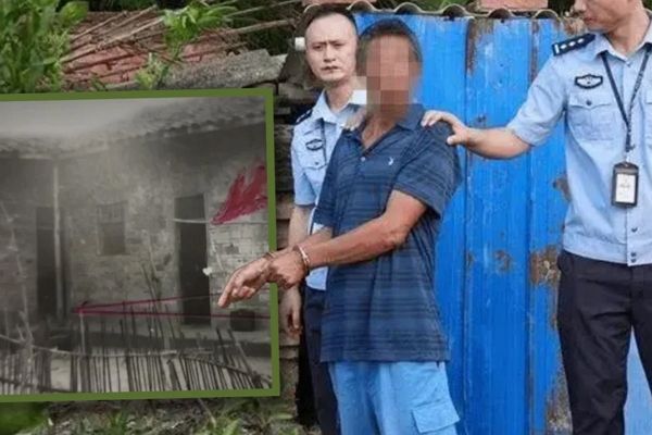 어머니와 여자친구를 살해하고 동생의 부인과 함께 도주한 중국 남성이 경찰에 붙잡혔다. 사진은 살인을 저지른 후 동생의 부인과 함께 도망쳤다가 32년 만에 체포된 중국 남성의 모습. /사진=SCMP 캡처