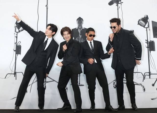 주낙영 경주시장이 지오디(g.o.d)를 '한물 간 가수'로 표현한 것에 대해 사과했다. 사진은 지난해 8월 서울 영등포구 여의도 KBS홀에서 진행된 '딴따라 JYP' 포토월 행사에 참석한 지오디 데니안(왼쪽부터)과 손호영, 박준형, 김태우. /사진=뉴스1