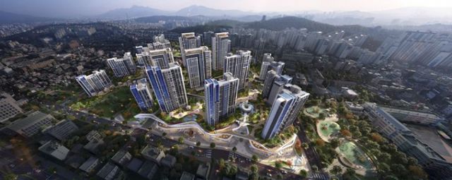 현대건설·HDC현대산업개발 컨소시엄이 서울 강북구 미아동 일대 미아9-2구역 주택재건축정비 사업을 수주했다. 사진은 미아9-2구역 재건축 조감도 모습. /사진=현대건설