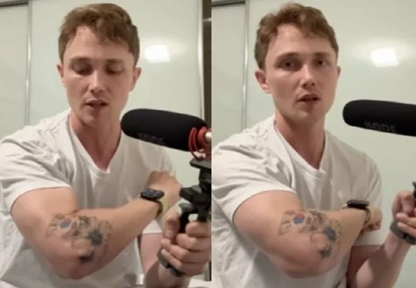 스웨덴 출신의 한 유튜버가 일본 여행을 갔다가 '태극기 문신'을 했다는 이유로 공항 입국 심사장에서 부당한 대우를 받았다고 주장했다. 사진은 유튜버가 한 문신. /사진=유튜브 채널 '스웨국인' 캡처