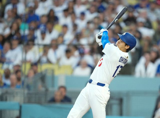 LA다저스 오타니 쇼헤이가 5년 연속 30홈런 고지에 올랐다. 사진은 다저스에서 활약 중인 오타니의 모습. /사진=로이터