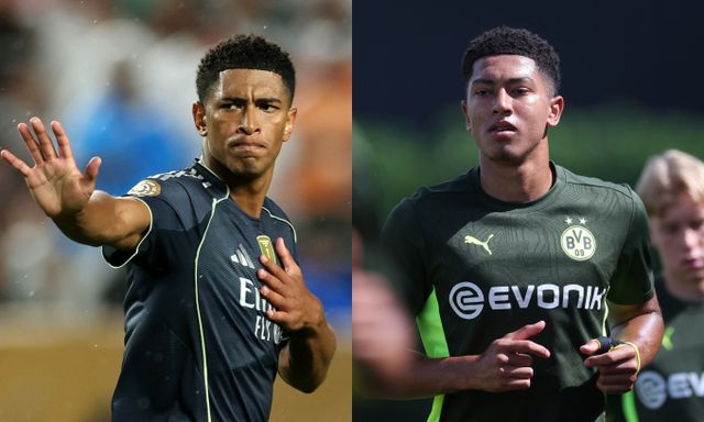 레알 마드리드 주드 벨링엄과 보루시아 도르트문트 조브 벨링엄의 형제 대결이 무산됐다. 사진은 레알에서 활약 중인 주드 벨링엄(오른쪽)과 도르트문트에서 활약 중인 조브 벨링엄의 모습. /사진=로이터