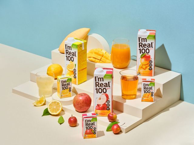 풀무원의 프리미엄 생과일주스 브랜드 '아임리얼'의 실온 과채주스 '아임리얼 100'이 출시 6개월 만에 누적 판매량 500만개를 돌파했다. /사진=풀무원