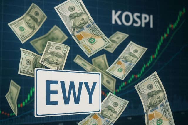 미국 증시에 상장된 한국 주식형 ETF EWY에 자금이 몰리고 있다. /사진=챗GPT