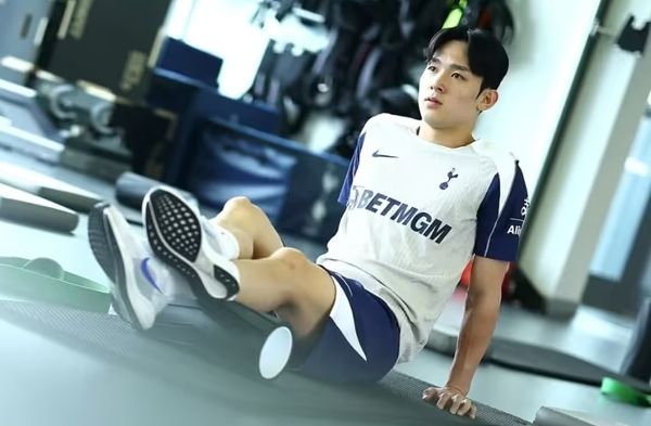 양민혁이 토트넘 홋스퍼 프리시즌 훈련을 소화했다. 사진은 토트넘 홋스퍼 프리시즌 훈련에 합류한 양민혁. /사진=토트넘