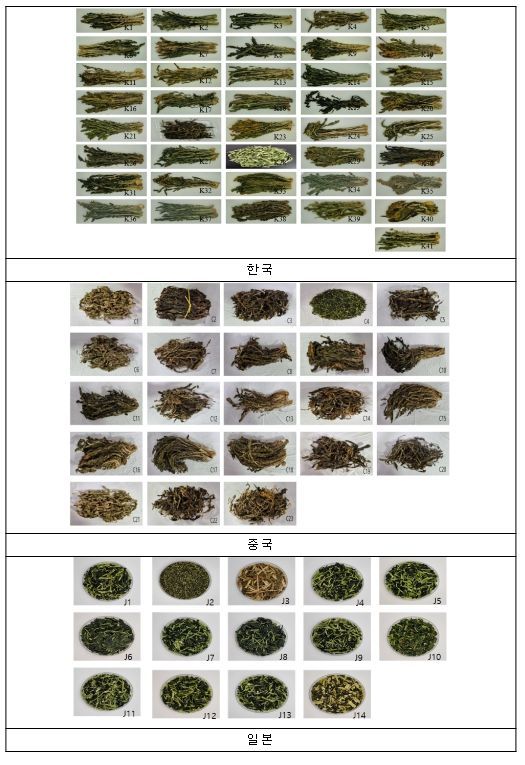 한국·중국·일본의 무청 시래기 제품 사진
