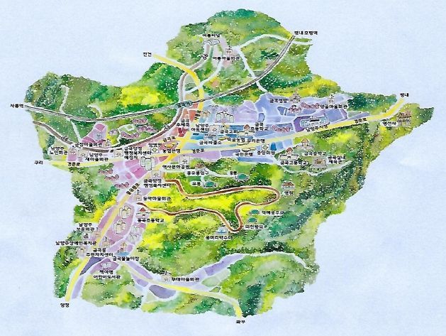 남양주시 금곡홍유릉상점가상인회, 상점가 캐릭터‘금홍이’ 개발(금곡동 마을 지도)