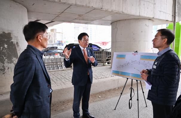 군수님 시민로 도로 현장 순시