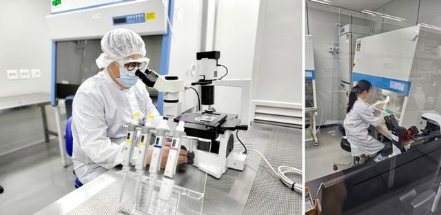 ㈜이지셀바이오 CTO 이동욱 박사(좌)와 정미연 수석연구원(우)