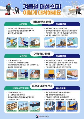 겨울철 대설·한파 대비 농업인 행동 요령
