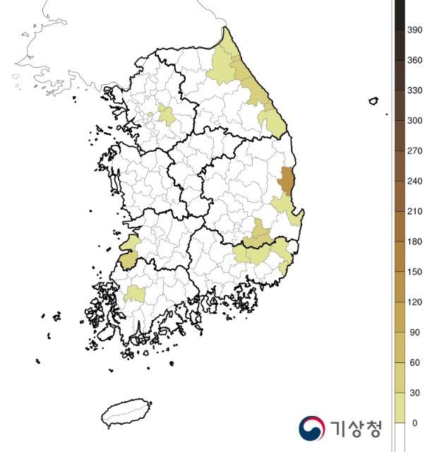2024년 전국 기상가뭄 발생일수 3.3일