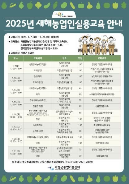 가평군, “새해 과학영농으로 소득 높이세요”