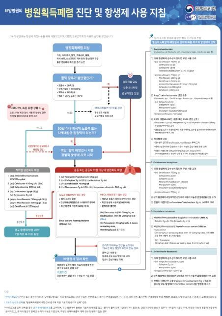 감염증별 진단 및 항생제 사용지침 포스터(병원획득폐렴)
