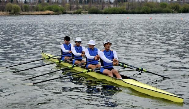제67회 전국조정선수권대회 남자 일반부 쿼드러플스컬에서 우승한 용인특례시 직장운동경기부 조정팀
