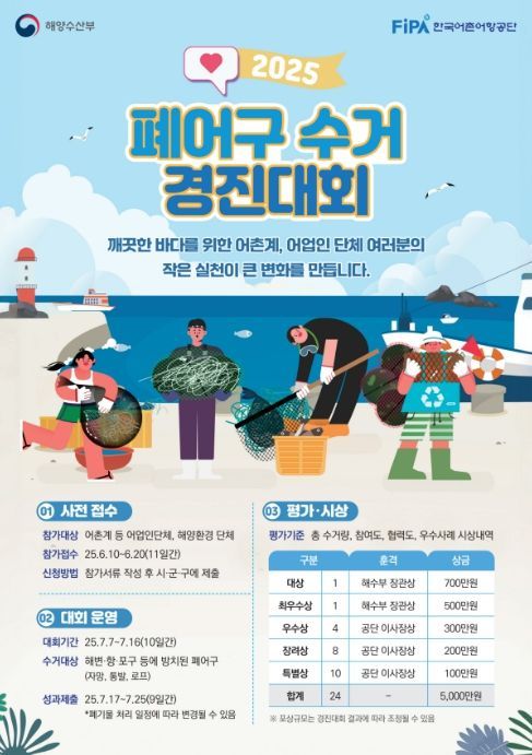 '2025 폐어구 수거 경진대회' 홍보 포스터