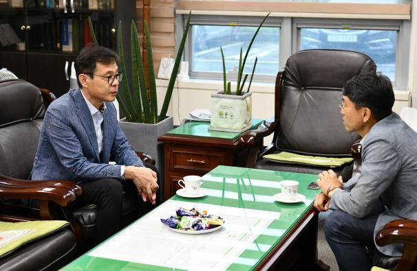 장수석 수원영통구청장, 취임 후 주요기관 잇따라 방문 릴레이 행보