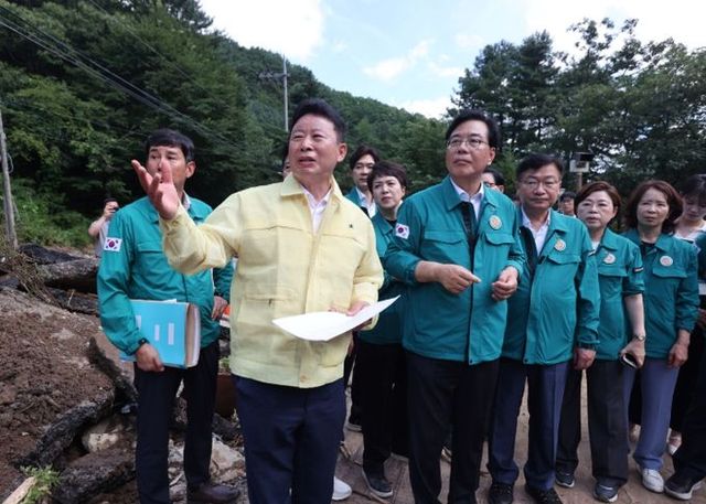 국힘 지도부, 가평 수해 현장 긴급 방문