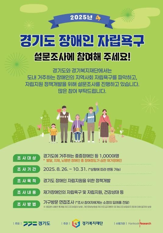 경기도 중증장애인 자립욕구 실태조사 관련 포스터