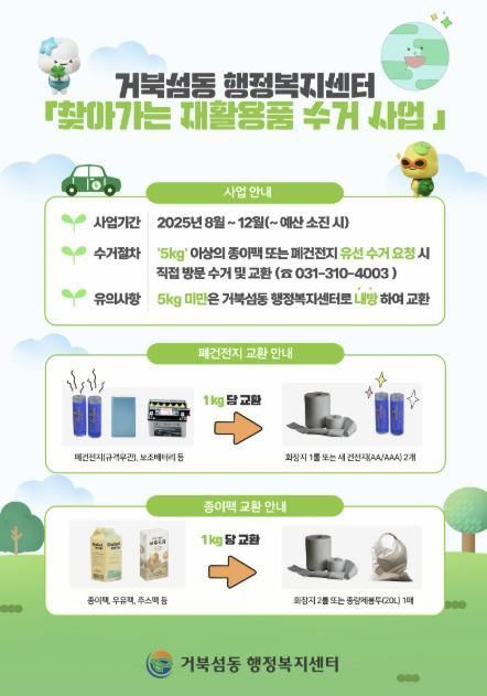 거북섬동 '찾아가는 재활용품 수거 사업' 안내 포스터
