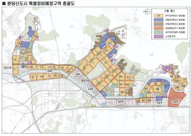 분당신도시 특별정비예정구역 총괄도