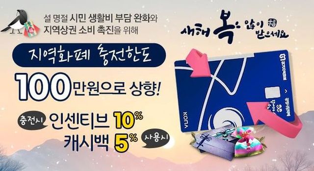 광명사랑화폐 2월 충전한도 상향 안내문.