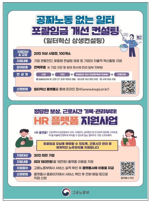 포괄임금 오남용 개선 관련 지원사업