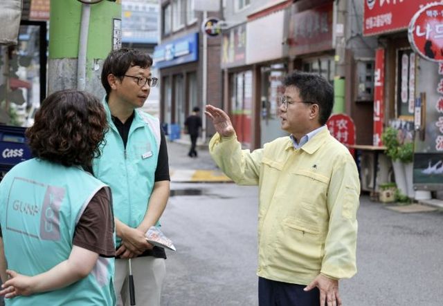 한대희 군포시장 저지대 점검 현장 사진