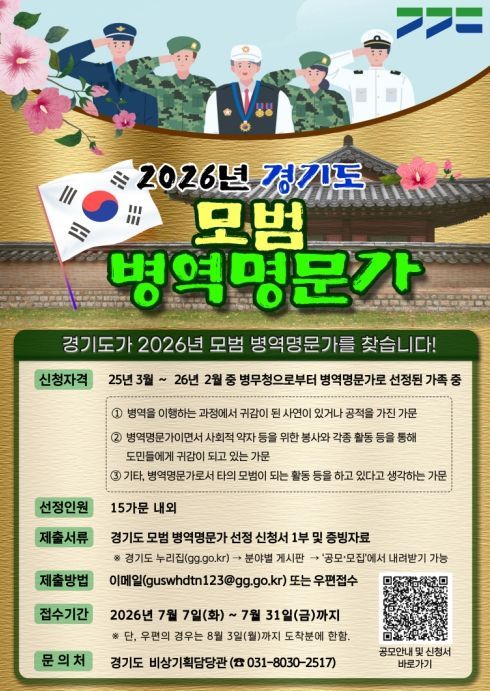 2026년 경기도 모범 병역명문가