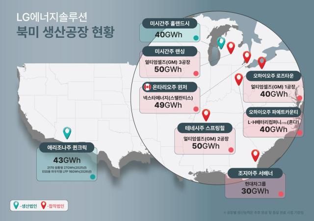 LG에너지솔루션 북미 생산공장 현황 이미지LG에너지솔루션