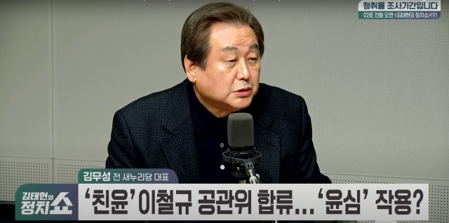 김무성 전 새누리당 대표 사진유튜브 SBS 김태현의 정치쇼 라디오 화면 갈무리