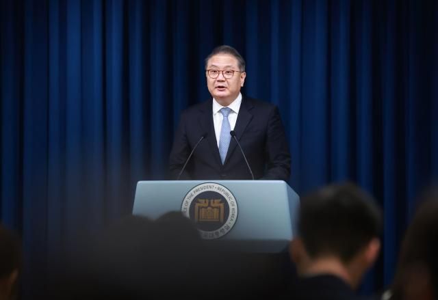 박상욱 대통령실 과학기술수석이 지난달 26일 서울 용산 대통령실 청사에서 국가인공지능위원회 관련 현안 브리핑을 하고 있다 사진연합뉴스