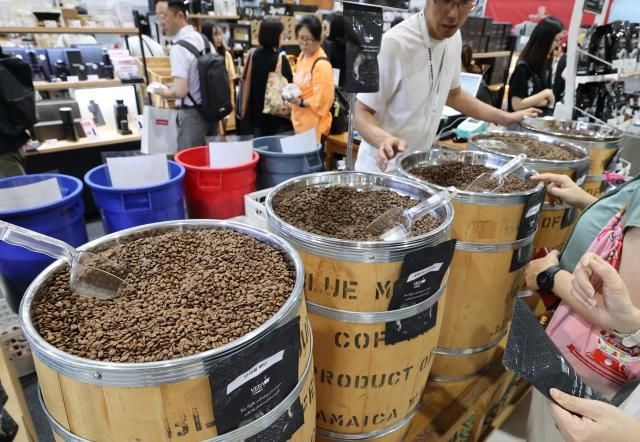 원두 저렴하게 구매하세요 서울연합뉴스 이재희 기자 29일 서울 강남구 세텍에서 열린 2024 서울 카페베이커리페어 시즌2의 한 부스에서 원두를 홍보하고 있다 2024829 scapeynacokr2024-08-29 145050 저작권자 ⓒ ㈜연합뉴스 무단 전재 재배포 금지 AI 학습 및 활용 금지저작권자 ⓒ ㈜연합뉴스 무단 전재 재배포 금지 AI 학습 및 활용 금지