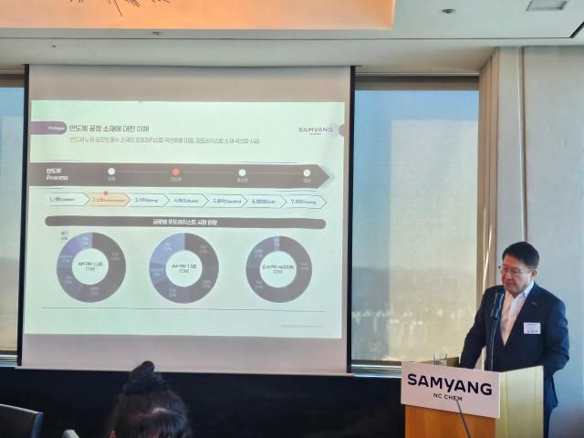 정회식 삼양엔씨켐 대표가 6일 기업공개IPO 간담회에서 발언하고 있다 사진송하준 기자 