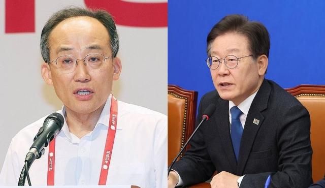 추경호 국민의힘 원내대표왼쪽와 이재명 더불어민주당 대표 사진연합뉴스