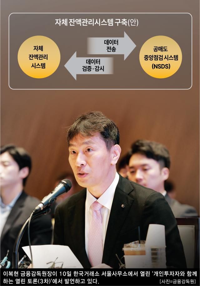 이복현 금융감독원장이 10일 한국거래소 서울사무소에서 열린 개인투자자와 함께 하는 열린 토론3차에서 발언하고 있다 사진금융감독원