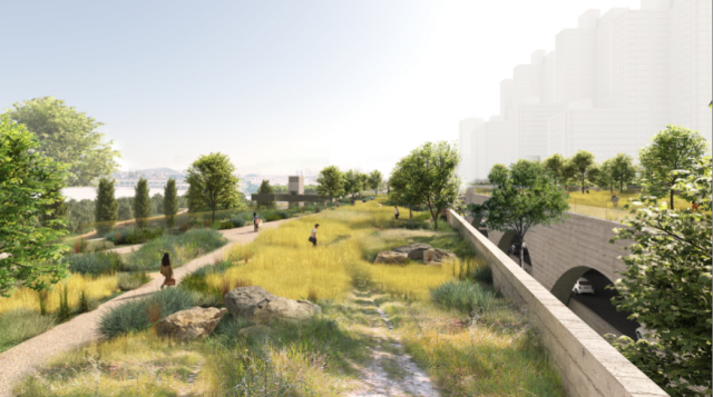 올림픽대로 상부 생태 덮개공원 최종 선정안 조감도 사진서울시 