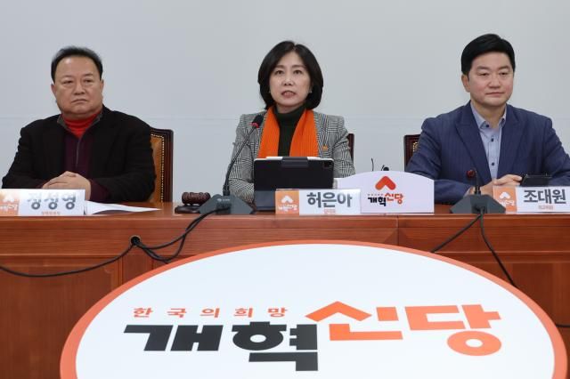 허은아 개혁신당 대표가 지난 24일 서울 여의도 국회에서 열린 최고위원회의에서 발언하고 있다 사진연합뉴스 